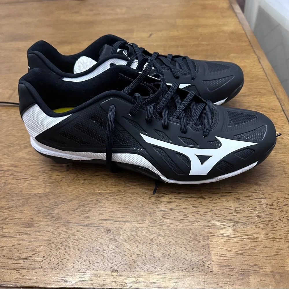 Mizuno Baseball Cleats Mens 11.5 Black Excellent Metal Spikes 11GM158190 - Picture 3 of 10